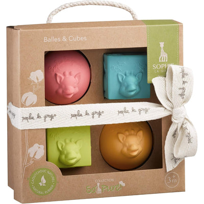 Brinquedo Sensorial Girafa Sophie So Pure com Bolas e Cubos - Um Presente Encantador para os Primeiros Anos